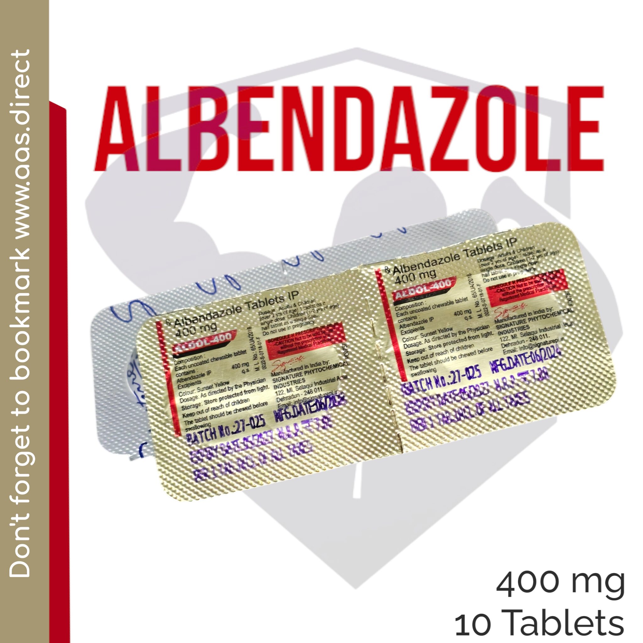 Albendazole 400mg/10 Tablet